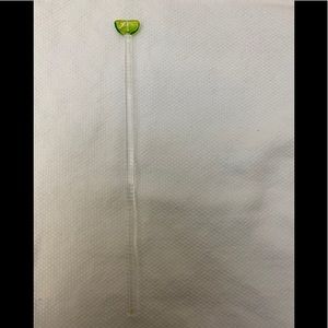 “LIME” Princess House Glass Swizzle Stick Stirrer NEW